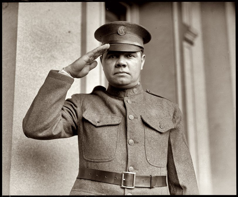 Image of babe Ruth as a National Guardsman in 1924