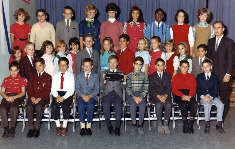 Theunis Dey School, Wayne, New Jersey, 1966. I'm left of Patrick the sign holder. View full size.
