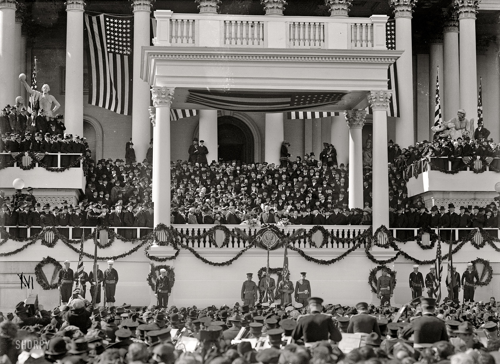 "Harding inauguration, 1921." Harris & Ewing glass negative. View full size.
