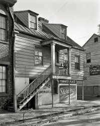 Chatham County, Georgia, circa 1937. "38 Price Street, Savannah. Structure dates from ca. 1840." 8x10 negative by Frances Benjamin Johnston. View full size.