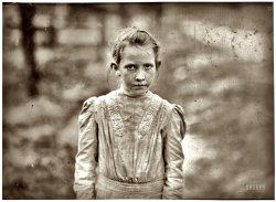 1911. "The girl works all day in a cannery." Location unspecified but possibly Mississippi. Photograph by Lewis Wickes Hine. View full size.