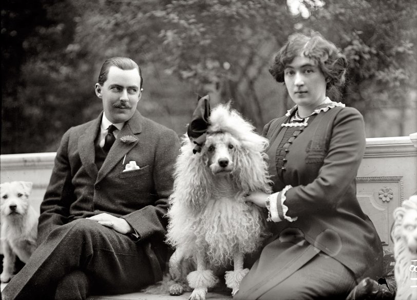 Washington, 1912. "Edward Beale McLean with Mrs. McLean." Edward (Ned) would become publisher of the Washington Post; his wife, the mining heiress Evalyn Walsh McLean, was the last private owner of the Hope Diamond. Their tempestuous union would be the fodder for countless headlines leading up to their divorce in 1929. Harris &amp; Ewing Collection glass negative. View full size.
