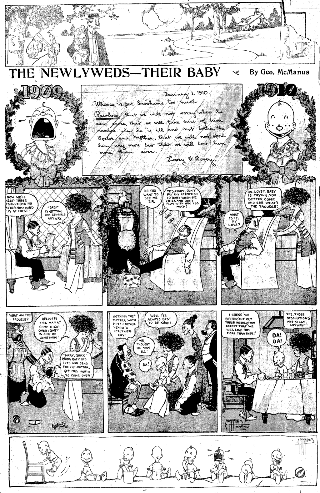 "The Newlyweds" by George McManus, published January 1, 1910. View full comic.