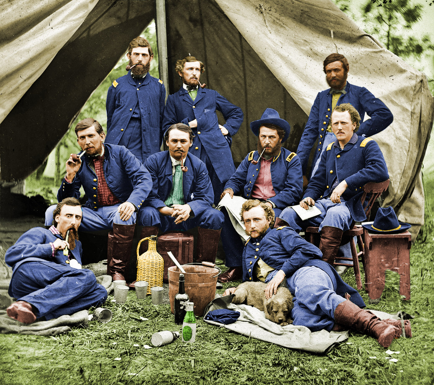 This is a colorized version of Lt. Custer and Pvt. Pup: 1862. View full size.