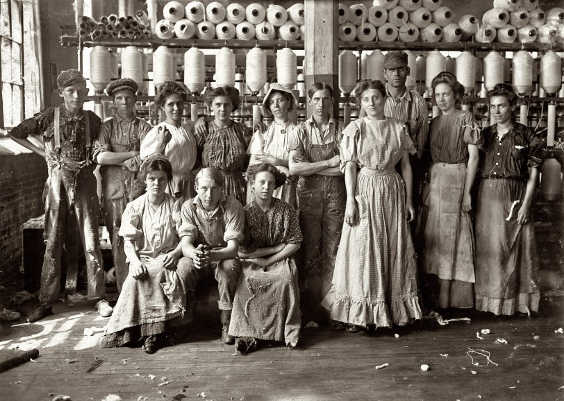 Photo of: Nice Threads: 1908 -- The workplace of 100 years ago. 