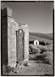 Vault of the Bodie Bank, July 1962. Mono County, California. View full size. Photograph by Ronald Partridge, Historic American Buildings Survey.