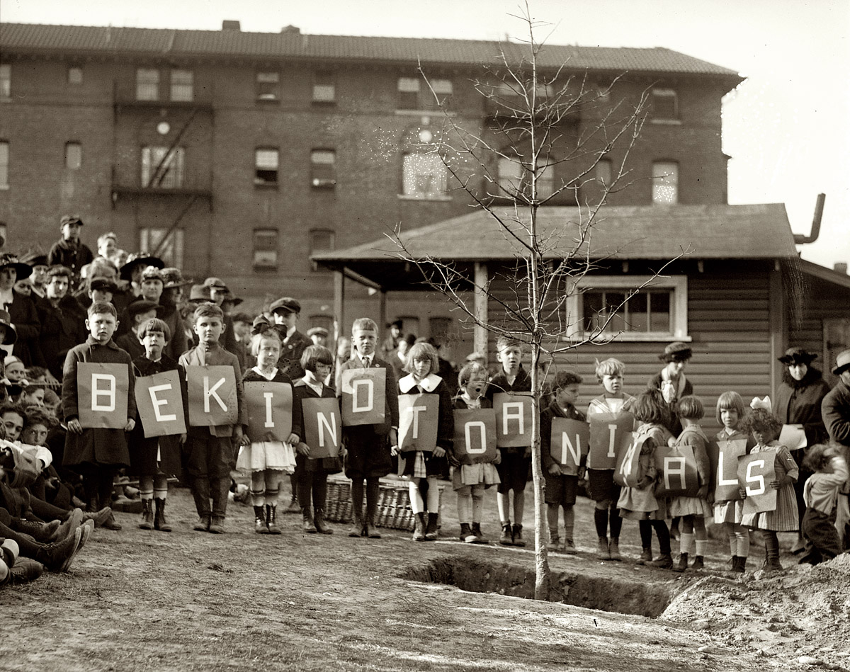 April 15, 1920. Washington, D.C. A timeless message from the tots seen earlier today in the previous post. View full size. National Photo Company Collection.