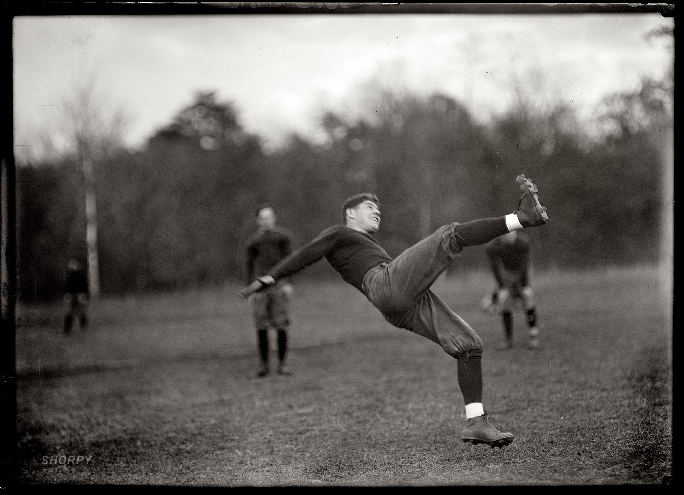 1912. "Football, Costello; Georgetown-Virginia game." Costello seems to be having a pretty good time. Harris & Ewing Collection glass negative. View full size.