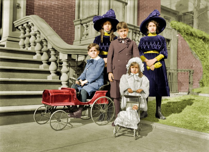 Colorized version of  Five Little Naons: 1912. View full size.
