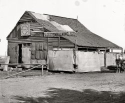 Circa 1864. "Dr. Bunnell's embalming establishment in the field. Army of the James." Wet-plate glass negative, half of stereograph pair. View full size.