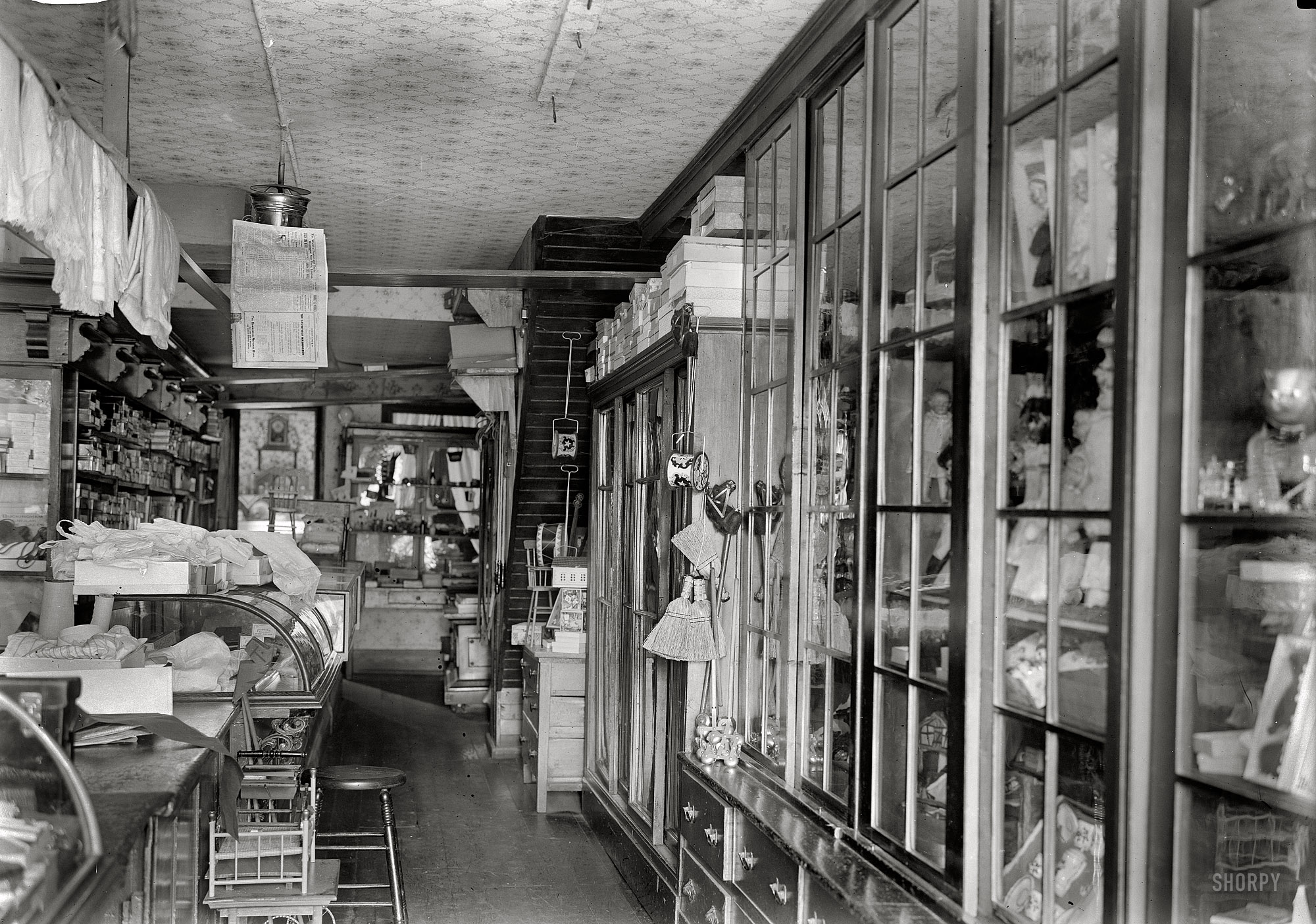 And Lincoln, too. Interior of the Apolonia Stuntz toy store on New York Avenue, seen from the outside in the previous post. View full size.