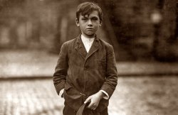 October 1911. Lowell, Massachusetts. "Joseph Philip, 5 Wall Street, pin boy in Les Miserables Bowling Alley, said 11 years old and worked until midnight every night. Said he made $2.25 last week and $1.76 the week before." View full size. Photograph and caption by Lewis Wickes Hine.