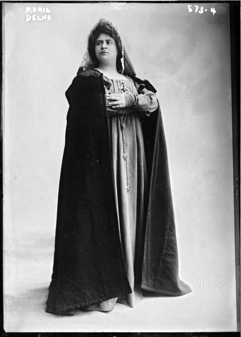 Photo of: Marie Delna -- French opera singer Marie Delna (1875-1932). Photo from the George Grantham Bain collection. No date recorded. View full size.