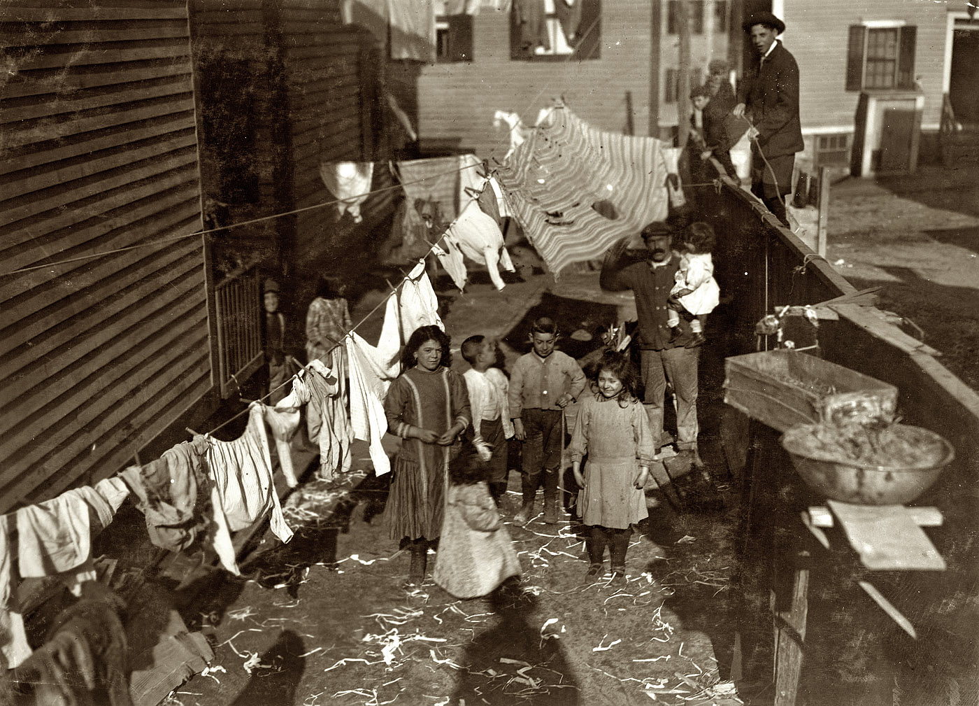 November 23, 1912. Providence, Rhode Island. "Housing conditions, rear of Republican Street." View full size. Photograph by Lewis Wickes Hine.