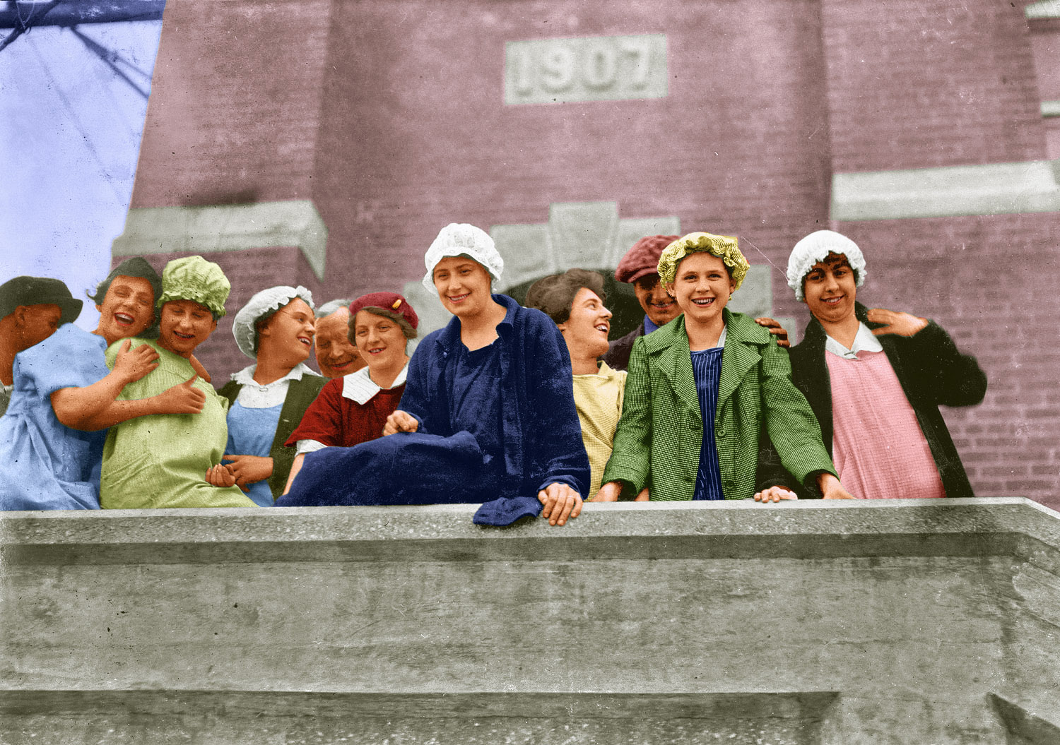 This is a colorized version of Thread Mill Girls: 1916. View full size.