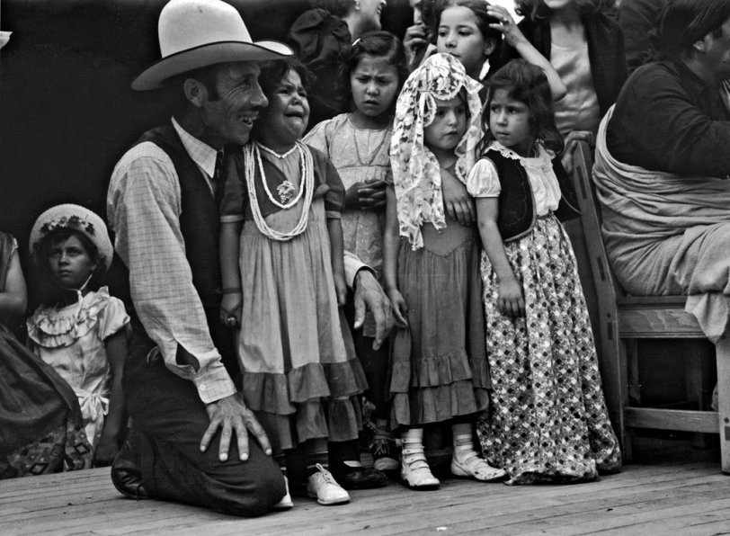 A Spanish-American fiesta in Taos, New Mexico. Photograph by Russell Lee, July, 1940. View full size.
