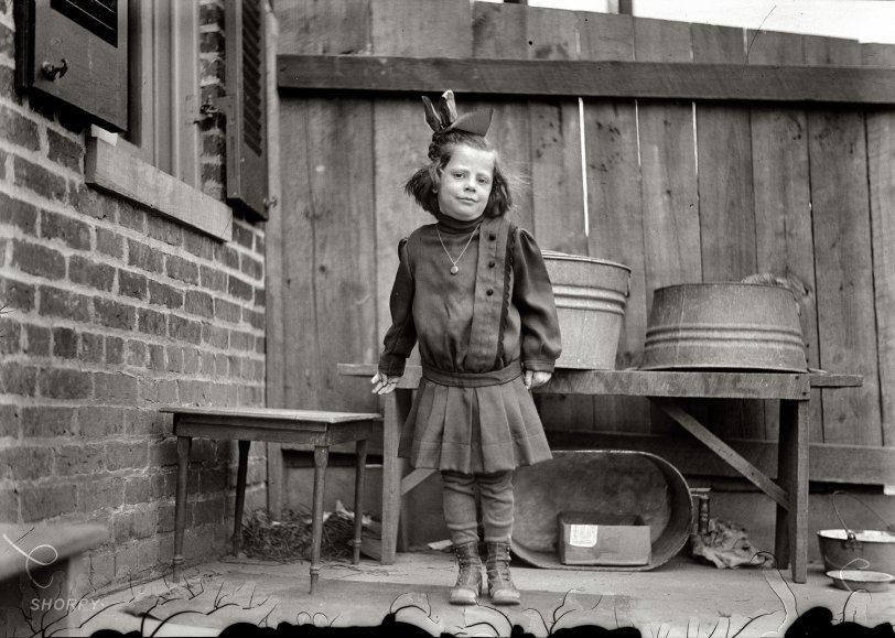Washington, 1913. "Dr. Freedman -- Children cured by his cure." Regardless of what the story is here (and I have high hopes that we'll find out), this girl looks like a real piece of work. Harris &amp; Ewing Collection glass negative. View full size.

