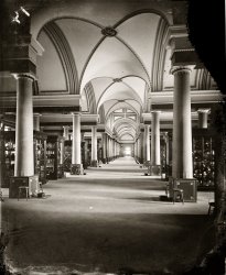 Washington, D.C. "Old Patent Office model room (1861-65)." Wet-plate glass negative from the Brady-Handy Collection, Library of Congress. View full size.