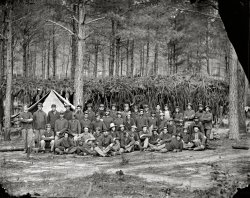 August 1864. "Petersburg, Virginia. Company A, U.S. Engineer Battalion." Photos from the main Eastern theater of war, the siege of Petersburg, June 1864-April 1865. Wet plate glass negative, photographer unknown. Full size 1 | Full size 2.