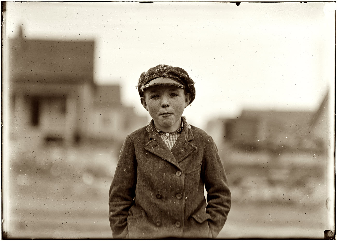 October 1908. Gastonia, North Carolina. Boy from Loray Mill. "Been at it right smart two years." View full size. Photograph by Lewis Wickes Hine.
