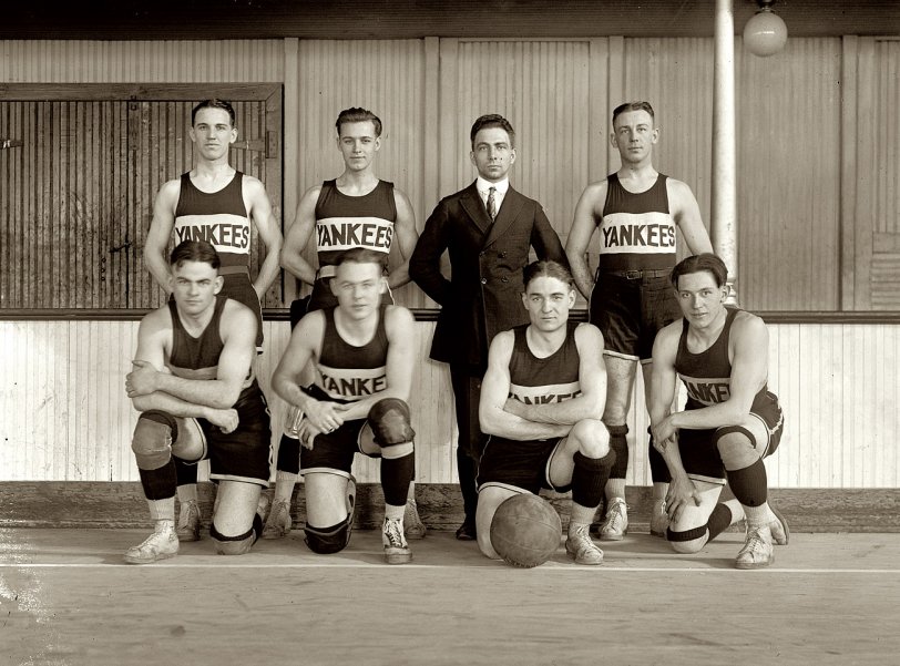 "Yankee group, 1921." More of the basketball-playing Yankees in Washington, D.C. View full size. National Photo Company Collection glass negative.