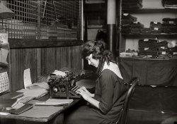 January 24, 1917. "Ethel Selansky, 15 years old. Typist for Standard Neckwear Co., 91 Essex Street, Boston." Photograph by Lewis Wickes Hine. View full size.