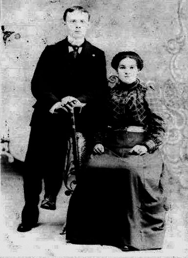 My great-grandparents, Carl Winter and Lizzie Moore.  Taken about 1901, probably in Cleveland, Ohio, where Carl was a jeweler.
