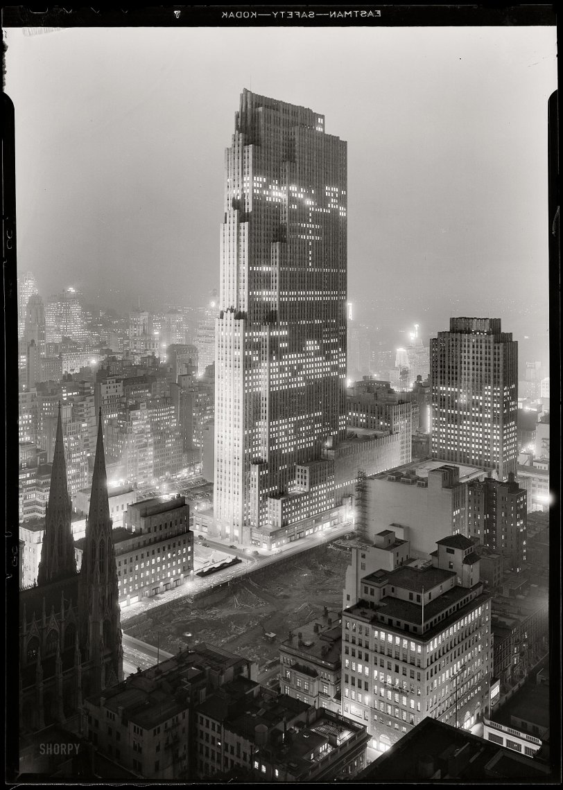 Historic Photo Print New York City Plaza Buildings Skyline 1933 
