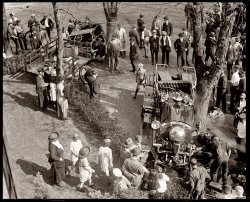 April 10, 1922. Wreck of truck and fire engine, location not specified. Are there any clues here? View full size. National Photo Company Collection.