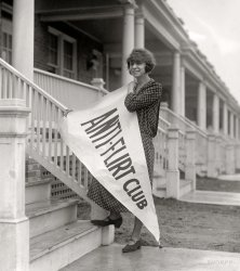 February 27, 1923. "Miss Alice Reighly, 1409 Harvard Street, president of Anti-Flirt Club, which has just been organized in Washington, D.C., and will launch an 'Anti-Flirt Week' beginning March 4. The club is composed of young women and girls who have been embarrassed by men in automobiles and on street corners." National Photo Company Collection glass negative. View full size.