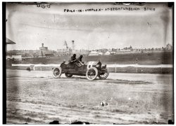 May 14, 1910. Racecar driver Al Poole in his Simplex at Brighton Beach, Coney Island. View full size. 5x7 glass negative, George Grantham Bain Collection.
