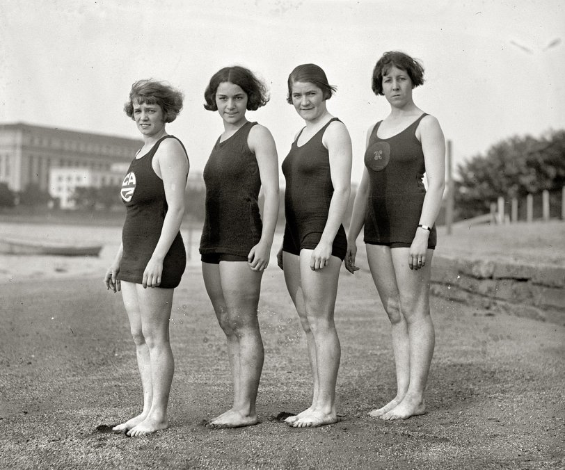 May 23, 1923. Washington, D.C. "Shrine relay team at Potomac bathing beach." View full size. National Photo Company Collection glass negative.

