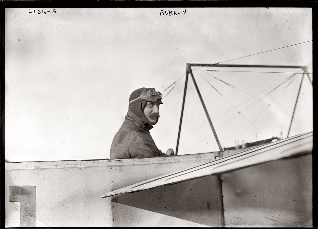 The French aviator Emil Aubrun circa 1912. View full size. George Grantham Bain Collection.