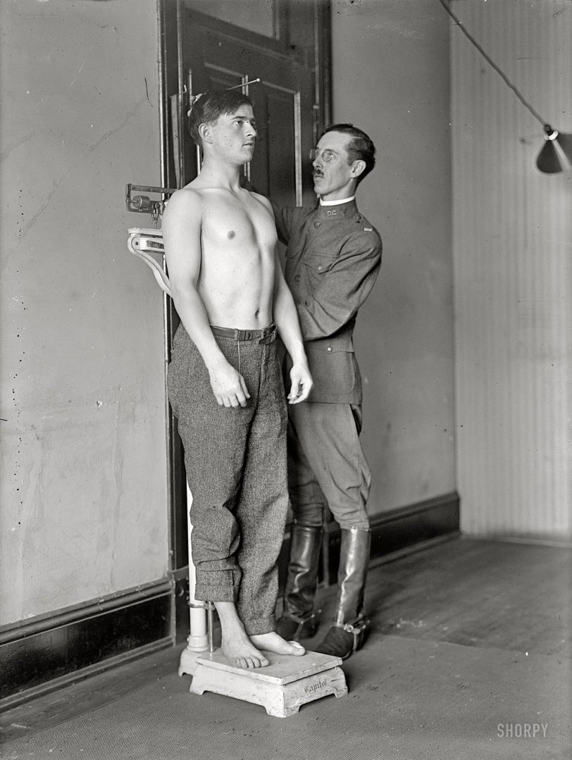 1917. "U.S. Army physical examination." Harris &amp; Ewing. View full size.
