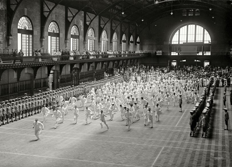 Annapolis, Maryland, 1917. "Graduation exercises, U.S. Naval Academy." Harris &amp; Ewing Collection glass negative. View full size.

