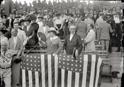 1917. Washington, D.C. "Congressional baseball game. President and Mrs. Wilson." Harris & Ewing Collection glass negative. View full size.