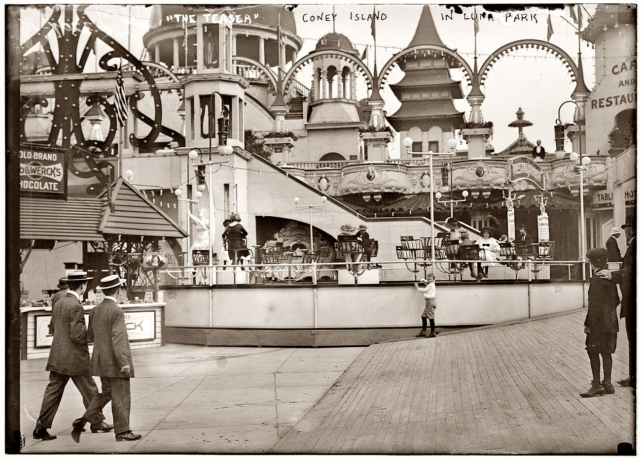 June 13, 1911. "The Teaser," a ride at Coney Island's Luna Park. View full size. 5x7 glass negative, George Grantham Bain Collection.