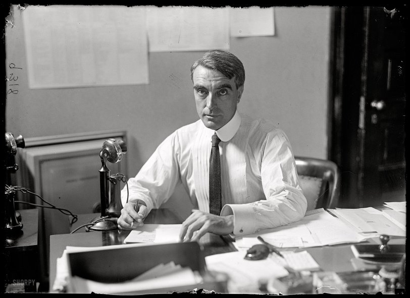 1917. Washington, D.C. "Edgar Rickard, executive assistant, U.S. Food Administration." Harris &amp; Ewing Collection glass negative. View full size.
