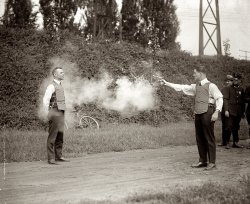 September 13, 1923. Washington, D.C. "Testing bulletproof vest." National Photo Company Collection glass negative. View full size. [Update: more here.]