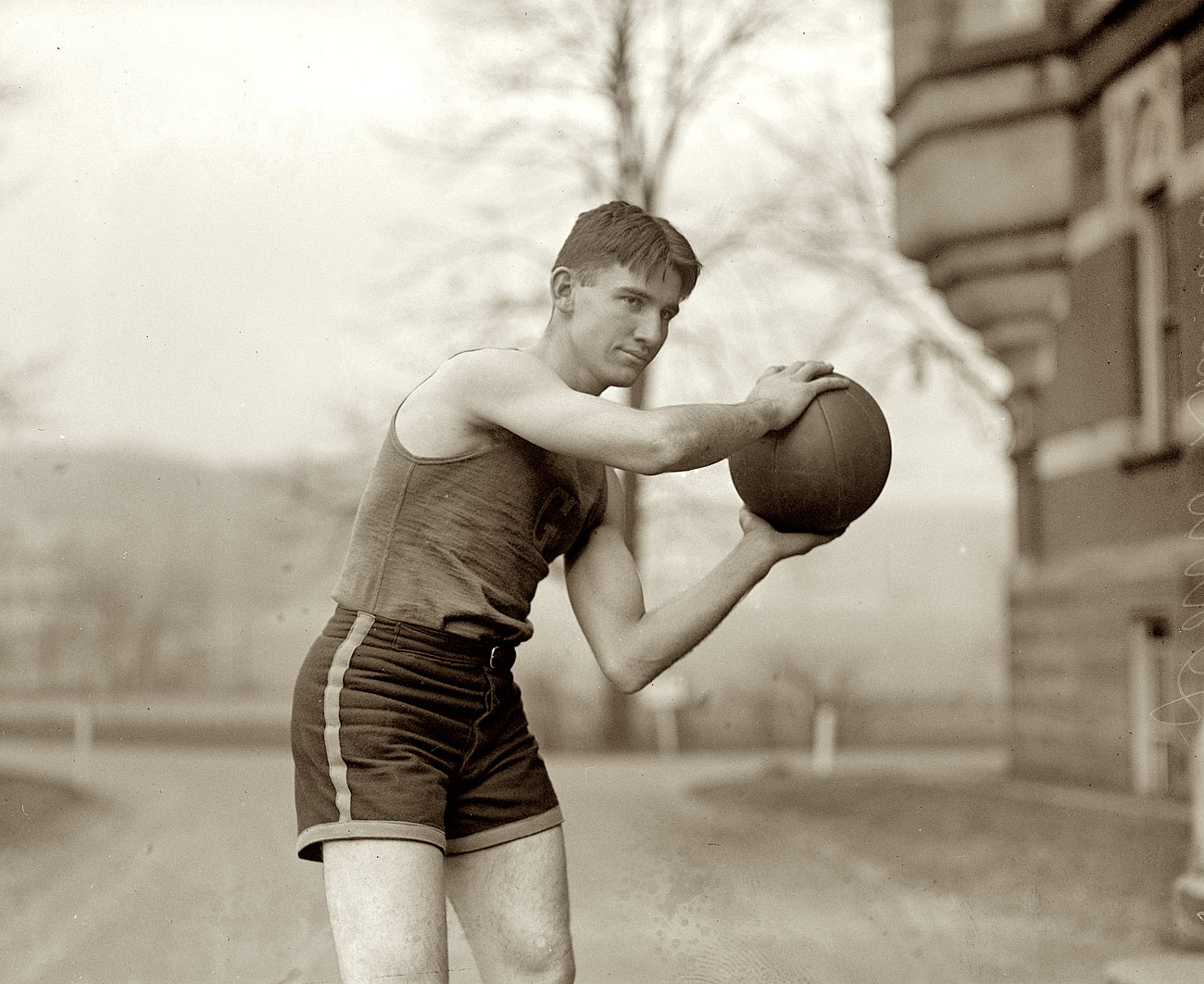Washington, D.C. "Davis, Gallaudet '24." Another Gallaudet University basketball player. View full size. 4x5 glass negative, National Photo Company Collection.