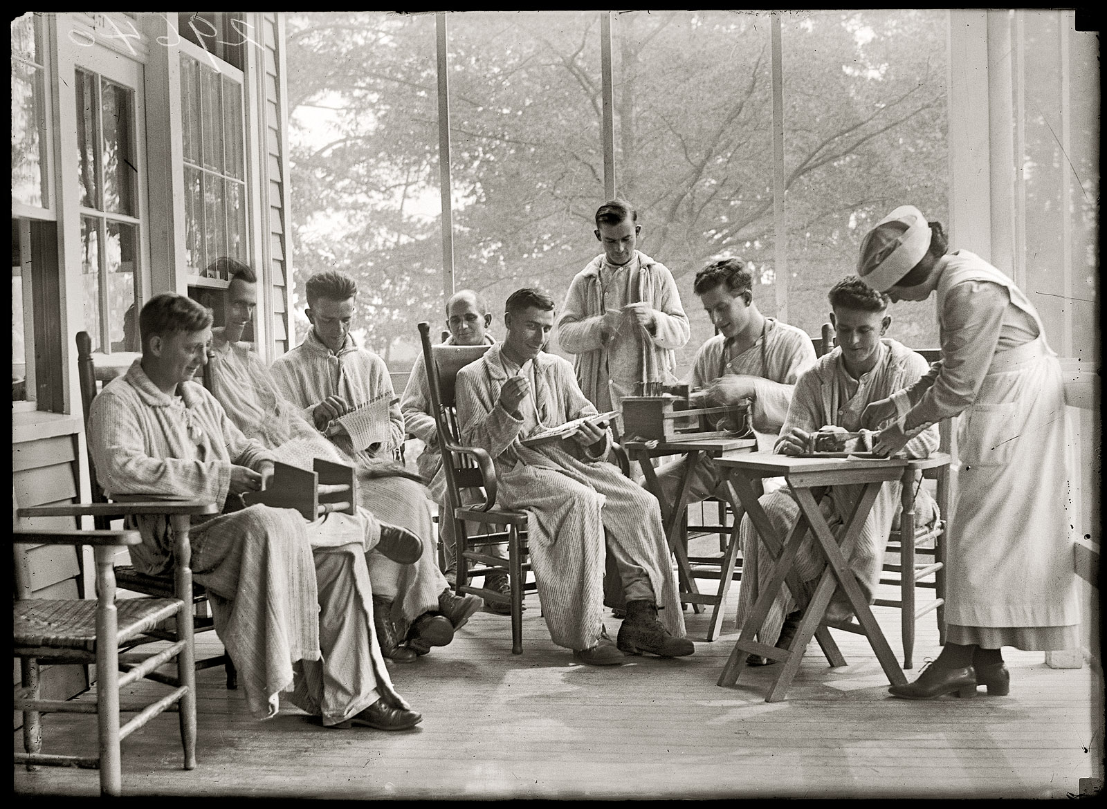 "Walter Reed Hospital, 1918-19." Harris & Ewing glass negative. View full size.