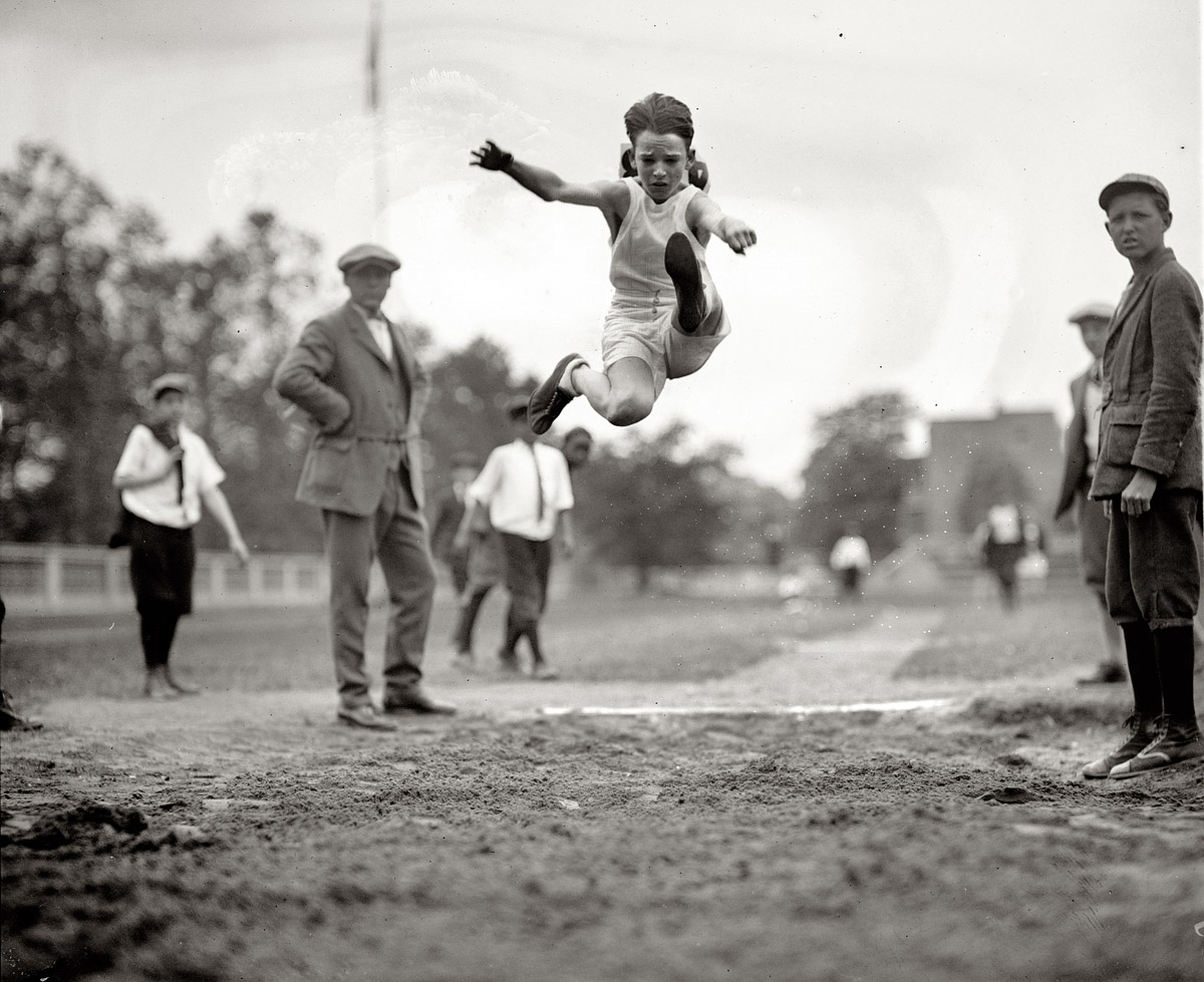 Another shot from that 1924 grade-school track meet in Washington. National Photo Company Collection glass negative, Library of Congress. View full size.