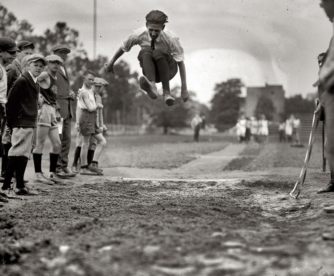 Washington, D.C., 1924. "Grade school track meet." View full size. National Photo Company Collection glass negative, Library of Congress.
