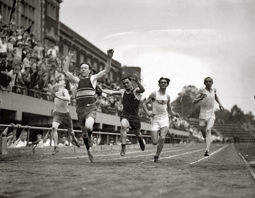 Washington, D.C., 1924. "High school track meet, Central Stadium." National Photo Company Collection glass negative. View full size.
