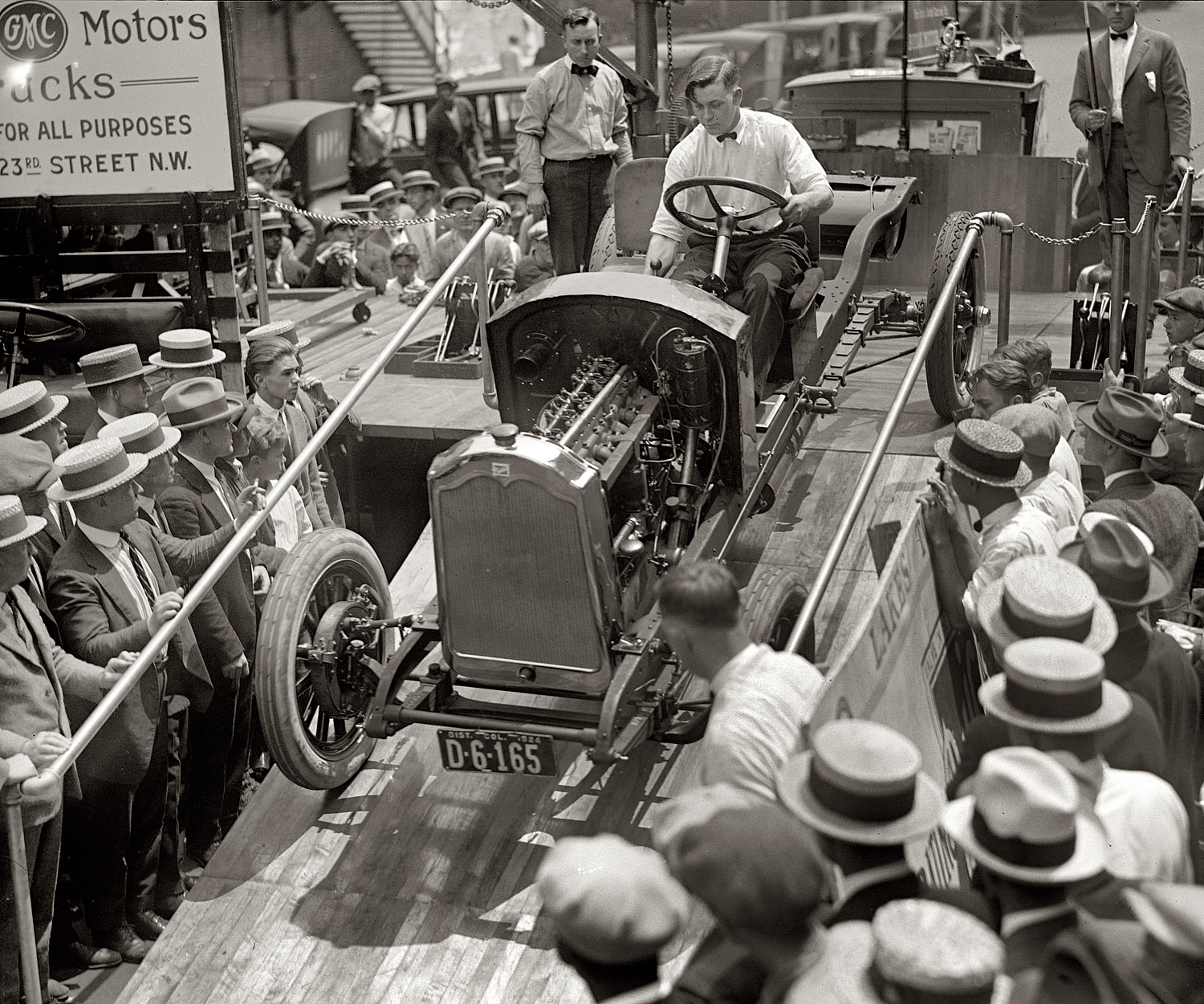 Washington, 1924. "Buick Motor Co." A demonstration of "Buick standard- ization." (More here.) National Photo Company glass negative. View full size.