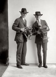 Washington, D.C., circa 1919. "Two photographers." On the left, A.W. "Artie" Leonard of National Photo. Harris & Ewing glass negative. View full size.