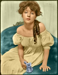 This is a colorized version of Evelyn Nesbit: 1901. View full size.