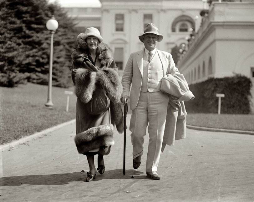 October 15, 1924. The husband-and-wife musical comedy team of Cecil Lean and Cleo Mayfield at the White House. View full size. National Photo Company.
