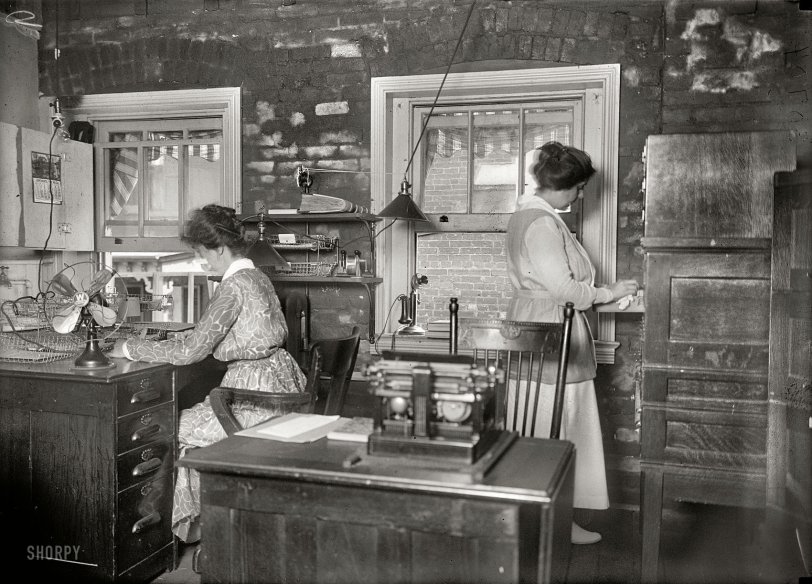 Washington, D.C., 1919. "Woman suffrage. National Woman's Party, interior." Harris &amp; Ewing Collection glass negative. View full size.
