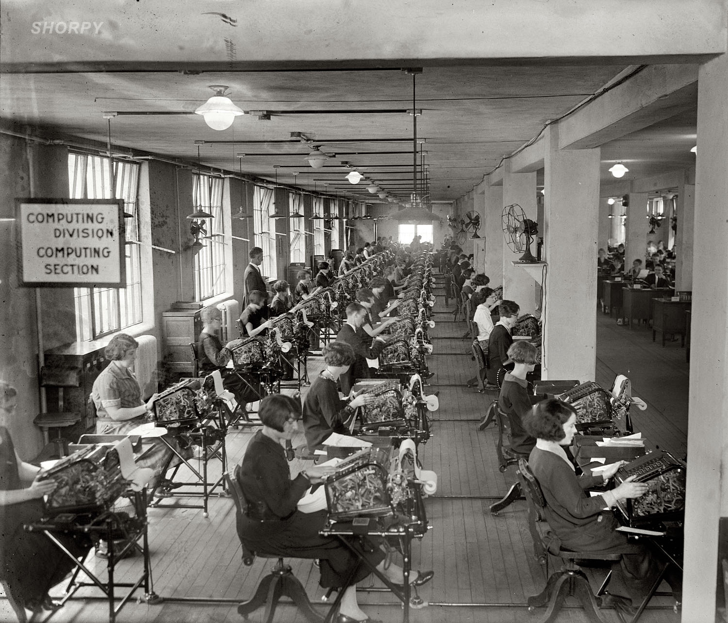 November 24, 1924. Washington, D.C. "Bonus Bureau, Computing Division. Many clerks figure the amount of the bonus each veteran is entitled to." View full size.